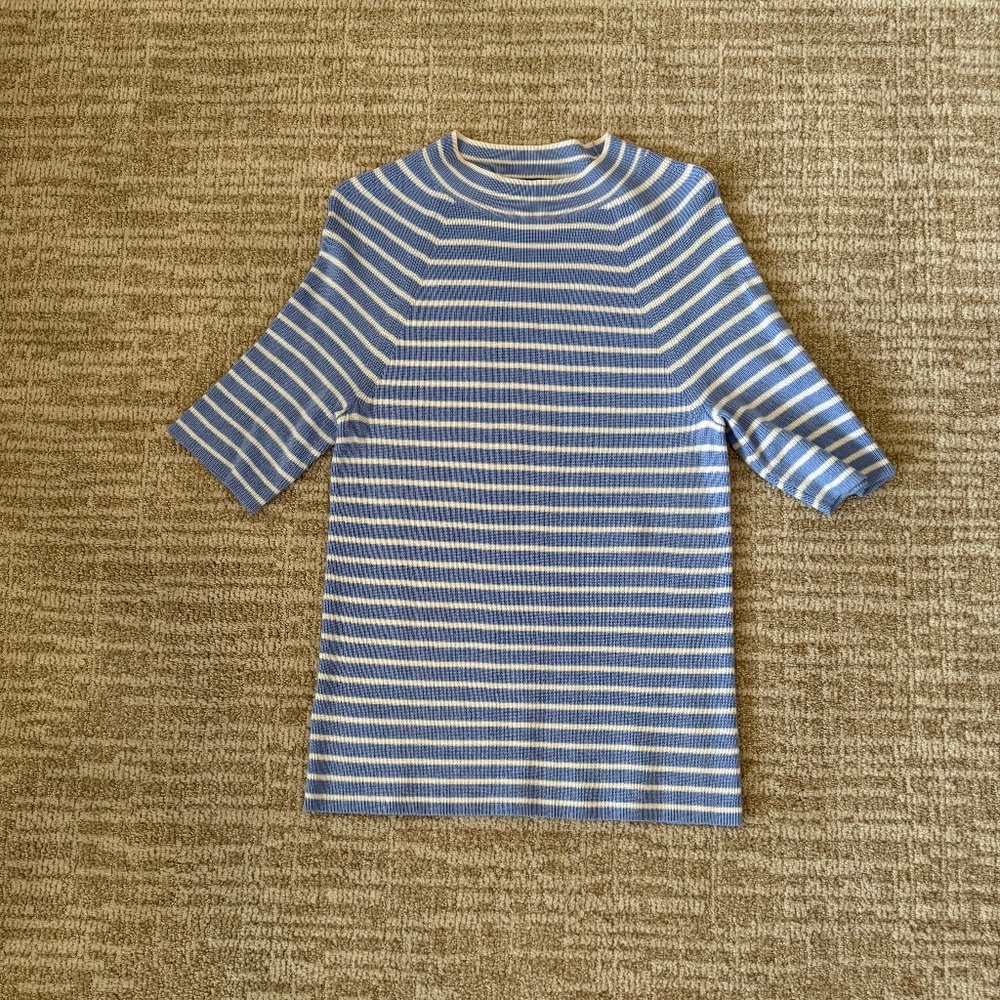 Ann Taylor Short Sleeved Striped Sweater